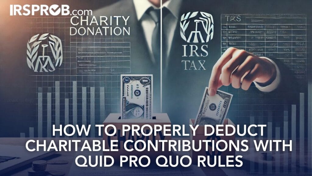 How to Properly Deduct Charitable Contributions with Quid Pro Quo Rules